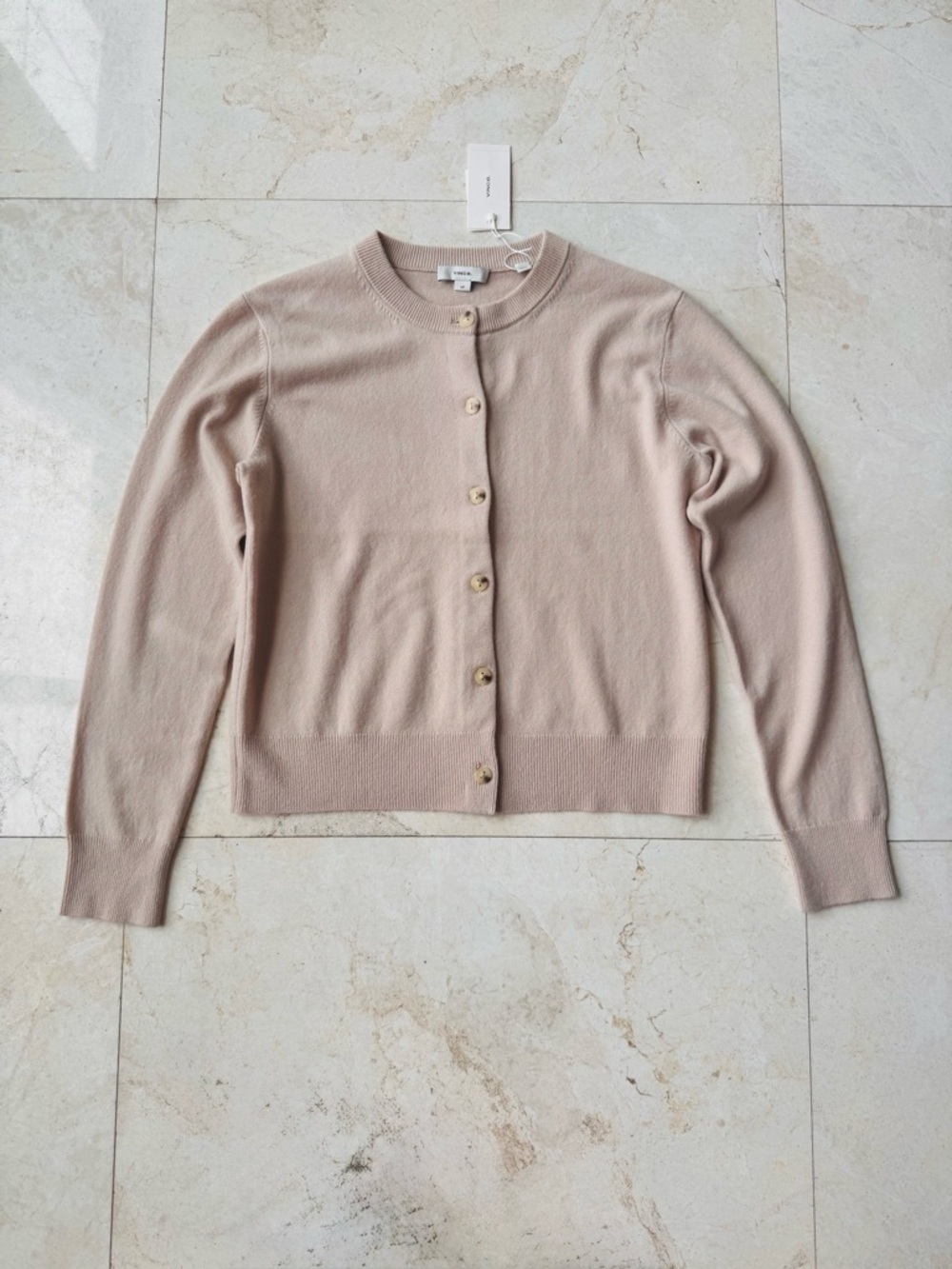 Vince Beige Cashmere Wool Cardigan Sweater size S - Picture 3 of 9
